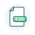 EXE file format, extension color line icon