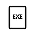 EXE file icon line isolated on white background. Black flat thin icon on modern outline style. Linear symbol and editable stroke. Royalty Free Stock Photo