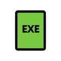 EXE file icon line isolated on white background. Black flat thin icon on modern outline style. Linear symbol and editable stroke. Royalty Free Stock Photo
