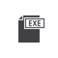 Exe format document icon vector