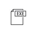 Exe format document line icon