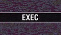 Exec text written on Programming code abstract technology background of software developer and Computer script. Exec concept of Royalty Free Stock Photo