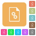 Executable file rounded square flat icons Royalty Free Stock Photo
