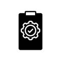 Black solid icon for Execute, accomplish and perform