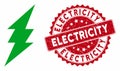 Execute Icon with Grunge Electricity Stamp Royalty Free Stock Photo