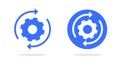 Execute icon vector graphic or implement integration process rotation, customization cycle gear wheel pictogram symbol flat