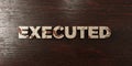 Executed - grungy wooden headline on Maple - 3D rendered royalty free stock image