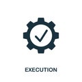 Execution icon. Simple creative element. Filled monochrome Execution icon for templates, infographics and banners