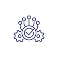 Execution line icon with gears