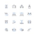 Execution line icons collection. Punishment, Death, Justice, Lethal, Sentence, Condemned, Gallows vector and linear