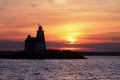 Execution Rocks Lighthouse Sunset Royalty Free Stock Photo