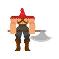 Executioner with ax isolated. butcher and axe. vector illustration