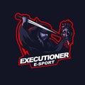 Executioner beheading e-sport gaming mascot logo template