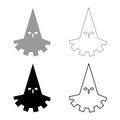 Executioner hangman icon set grey black color