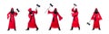 The executioner in red costume with axe on white Royalty Free Stock Photo