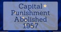 Executions Abolished Over State Flag Royalty Free Stock Photo