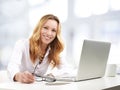 Executive business woman with laptop Royalty Free Stock Photo