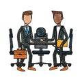 Executive businessmens cartoons scribble