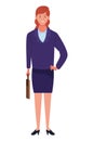 Executive businesswoman with briefcase cartoon