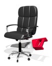 Executive chair and handsaw, 3D Illustration