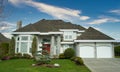 Home House Exterior Maison Residential Sunny Blue Sky Background