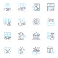 Executive investment linear icons set. Capital, Strategy, Portfolio, Returns, Funding, Risk, Growth line vector and