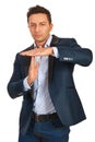 Executive man gesture time out Royalty Free Stock Photo