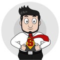 Executive Man Showing Super Symbol Color Illustration Royalty Free Stock Photo