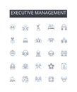 Executive management line icons collection. Administrative leadership, Business governance, Corporate hierarchy