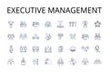 Executive management line icons collection. Administrative leadership, Business governance, Corporate hierarchy