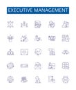 Executive management line icons signs set. Design collection of Leadership, Directors, Decisionmaking, Executives