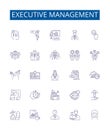 Executive management line icons signs set. Design collection of Leadership, Directors, Decisionmaking, Executives
