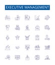 Executive management line icons signs set. Design collection of Leadership, Directors, Decisionmaking, Executives