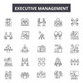 Executive management line icons, signs, vector set, outline illustration concept