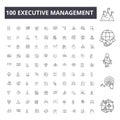 Executive management line icons, signs, vector set, outline illustration concept
