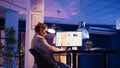 Executive manager analyzing statistics data at desk Royalty Free Stock Photo