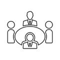Executive Meeting icon. Line, outline design