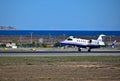 Private Jet Landing At Alicante Airport Royalty Free Stock Photo