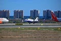 Private Jet Landing At Alicante Airport Royalty Free Stock Photo