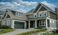 Canada Farmhouse Home House Maison Front Exterior Blue Cumulus Sky Background Royalty Free Stock Photo