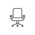 Executive seat line icon, outline vector sign, linear style pictogram isolated on white.