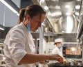 Executive Sous Chef Christin Bourgeois in the kitchen of newest Micheline Star Chef Daniel Boulud`s restaurant Le Pavillon