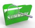 Executive Summary Folder Icon Showing Short Condensed Report Roundup 3d Illustration