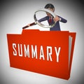 Executive Summary Folder Icon Showing Short Condensed Report Roundup 3d Illustration