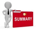 Executive Summary Folder Icon Showing Short Condensed Report Roundup 3d Illustration