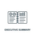 Executive Summary icon. Monochrome simple icon for templates, web design and infographics