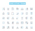 Executive team linear icons set. Leadership, Decision-making, Vision, Strategy, Performance, Accountability