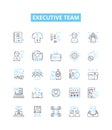 Executive team vector line icons set. Executive, Team, Leaders, Executives, Managers, Group, Board illustration outline Royalty Free Stock Photo