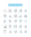 Executive team vector line icons set. Executive, Team, Leaders, Executives, Managers, Group, Board illustration outline Royalty Free Stock Photo