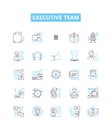 Executive team vector line icons set. Executive, Team, Leaders, Executives, Managers, Group, Board illustration outline Royalty Free Stock Photo